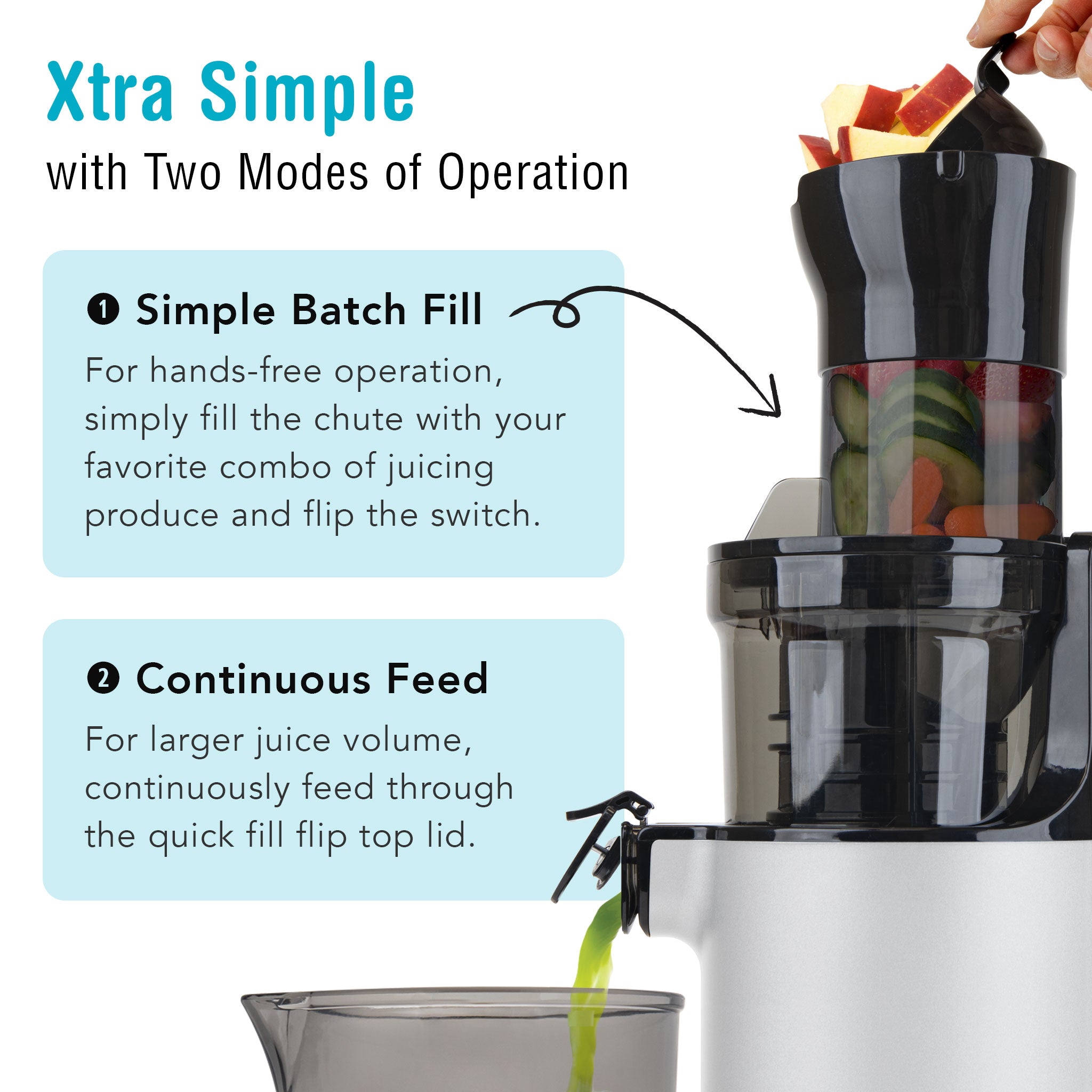 Shine Kitchen Co.® Easy Cold Press Juicer with XL Feed Chute
