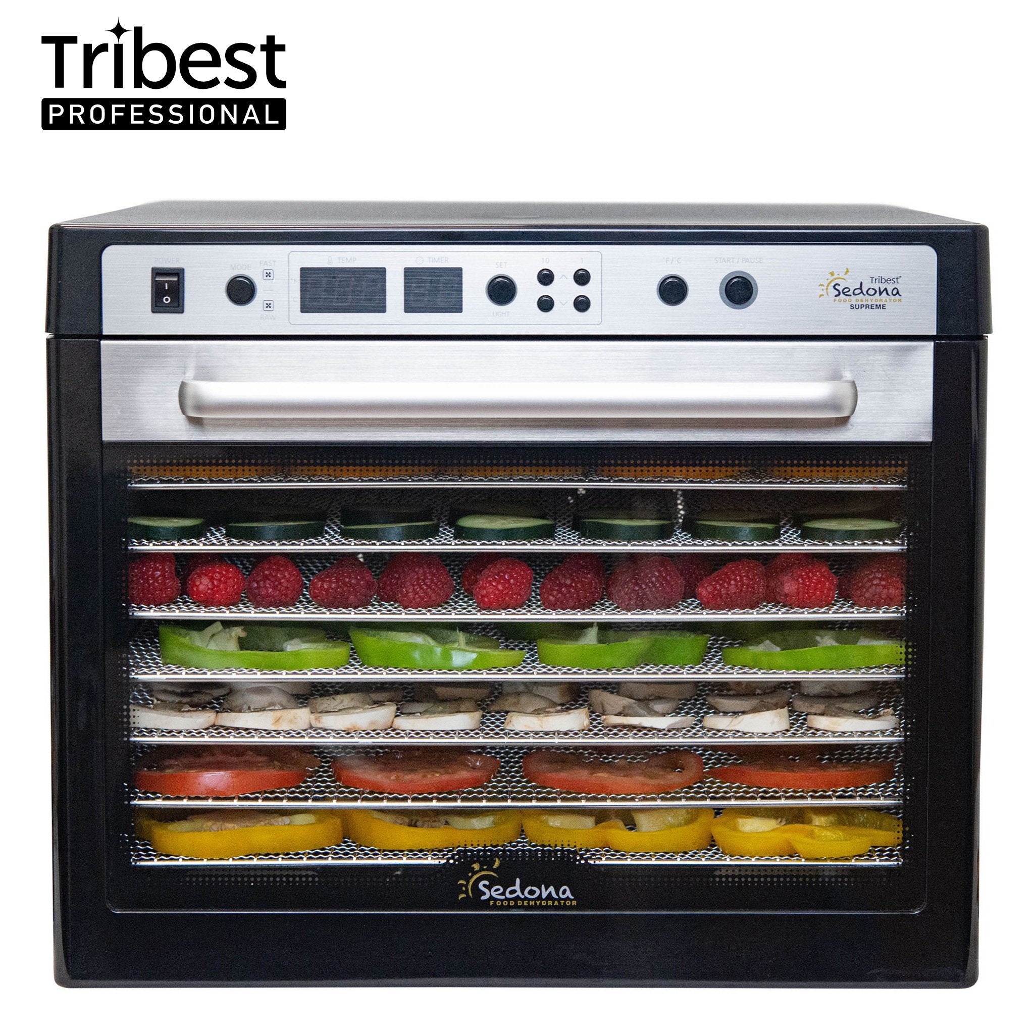 Tribest® Sedona® Supreme Commercial Food Dehydrator with Stainless Steel Trays - Juice Guru