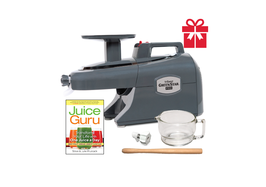 Tribest®  Greenstar® Pro All Stainless Steel Jumbo Twin Gear Commercial Slow Juicer Gift Pack - Juice Guru