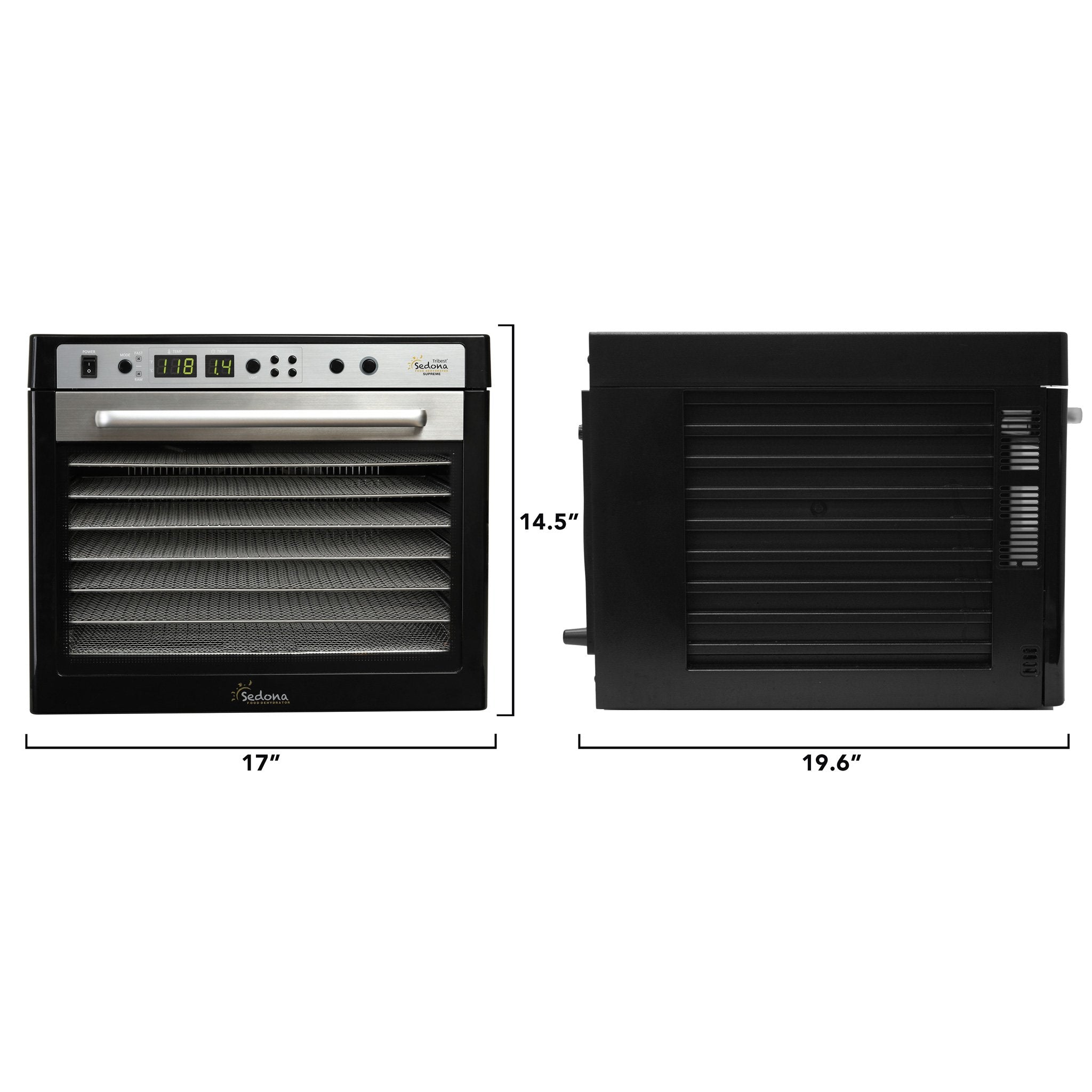 Tribest®  Sedona® Supreme Commercial Food Dehydrator with Stainless Steel Trays - Juice Guru